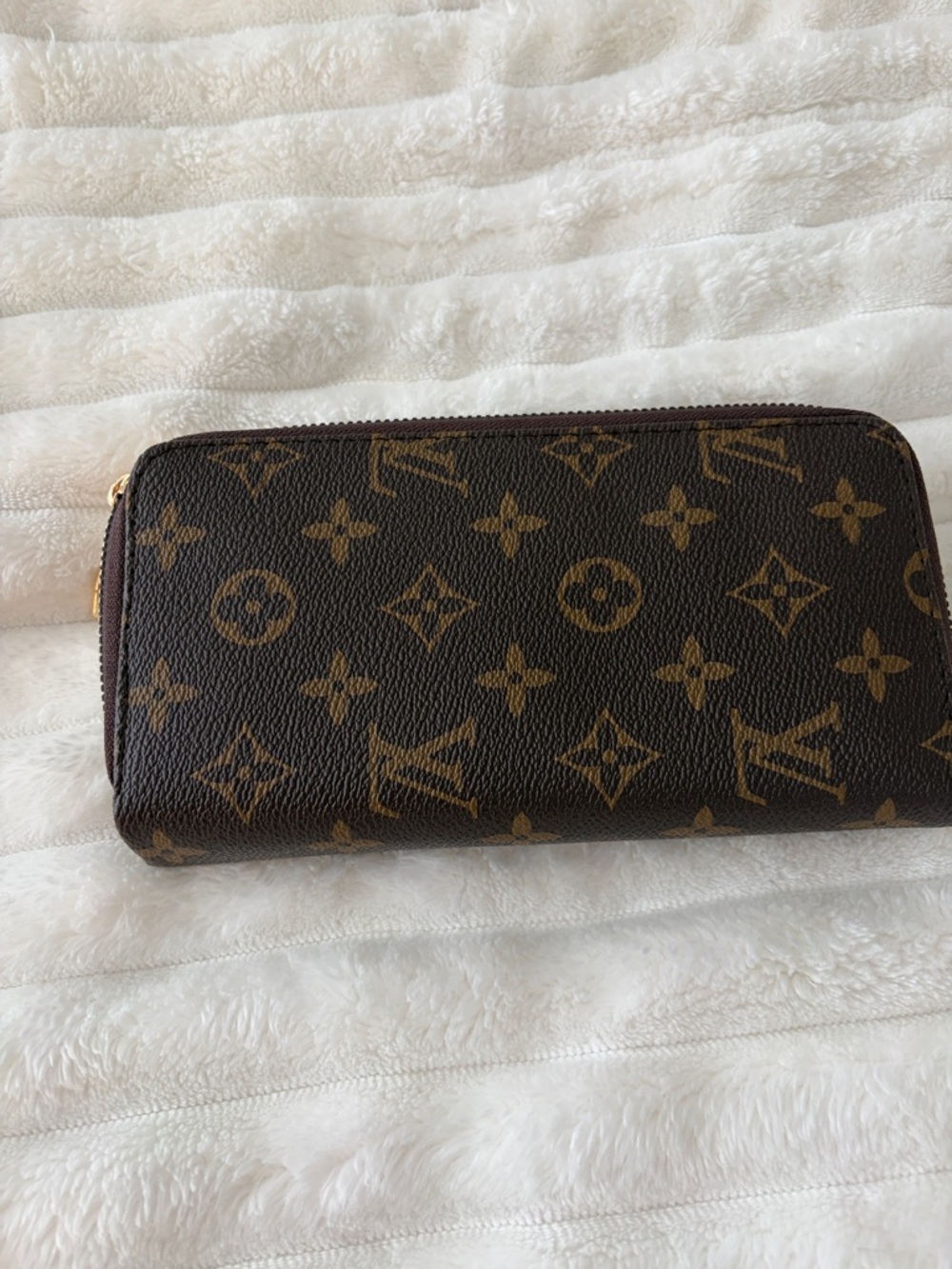Louis Vuitton Monogram Continental Zip Wallet - Dark Brown and Tan
